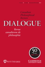 Dialogue: Canadian Philosophical Review / Revue canadienne de philosophie Volume 51 - Issue 4 -