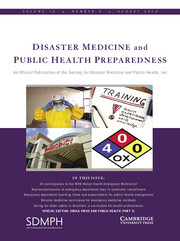 Disaster Medicine and Public Health Preparedness Volume 10 - Issue 4 -