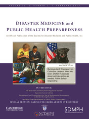 Disaster Medicine and Public Health Preparedness Volume 11 - Issue 1 -