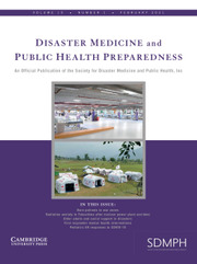 Disaster Medicine and Public Health Preparedness Volume 15 - Issue 1 -