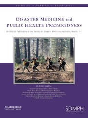 Disaster Medicine and Public Health Preparedness Volume 15 - Issue 4 -