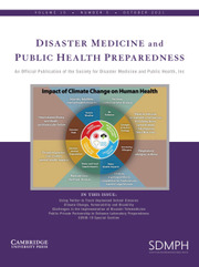 Disaster Medicine and Public Health Preparedness Volume 15 - Issue 5 -