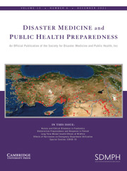 Disaster Medicine and Public Health Preparedness Volume 15 - Issue 6 -