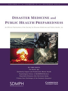 Disaster Medicine and Public Health Preparedness Volume 7 - Issue 5 -