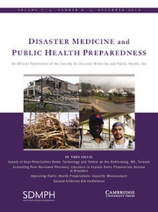 Disaster Medicine and Public Health Preparedness Volume 7 - Issue 6 -