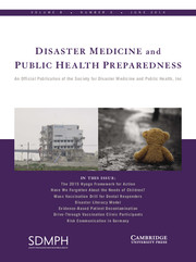Disaster Medicine and Public Health Preparedness Volume 8 - Issue 3 -