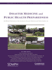 Disaster Medicine and Public Health Preparedness Volume 8 - Issue 4 -