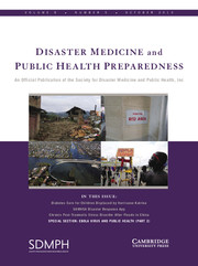 Disaster Medicine and Public Health Preparedness Volume 9 - Issue 5 -