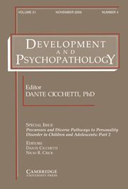 Development and Psychopathology Volume 21 - Issue 4 -  Precursors and Diverse Pathways to Personality Disorder in Children and Adolescents: Part 2