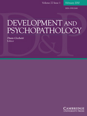 Development and Psychopathology Volume 22 - Issue 1 -