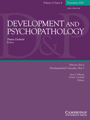 Development and Psychopathology Volume 22 - Issue 4 -  Developmental Cascades: Part 2