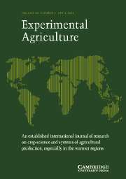 Experimental Agriculture Volume 40 - Issue 2 -