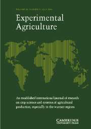 Experimental Agriculture Volume 40 - Issue 3 -