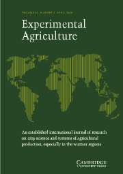 Experimental Agriculture Volume 41 - Issue 2 -