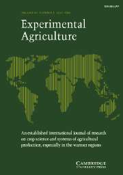 Experimental Agriculture Volume 42 - Issue 3 -