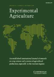 Experimental Agriculture Volume 42 - Issue 4 -