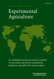 Experimental Agriculture Volume 43 - Issue 4 -