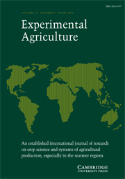 Experimental Agriculture Volume 44 - Issue 2 -