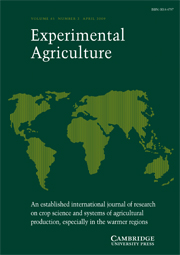 Experimental Agriculture Volume 45 - Issue 2 -
