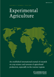 Experimental Agriculture Volume 45 - Issue 3 -