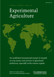 Experimental Agriculture Volume 46 - Issue 2 -