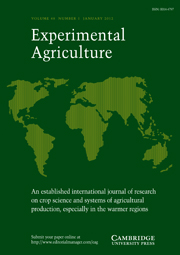 Experimental Agriculture Volume 48 - Issue 1 -