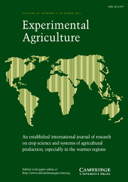 Experimental Agriculture Volume 48 - Issue 4 -