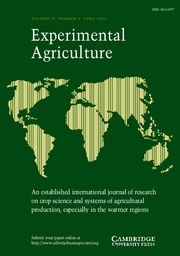 Experimental Agriculture Volume 49 - Issue 2 -