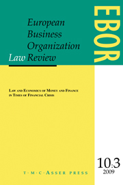 European Business Organization Law Review (EBOR) Volume 10 - Issue 3 -