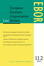 European Business Organization Law Review (EBOR) Volume 11 - Issue 2 -