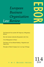 European Business Organization Law Review (EBOR) Volume 11 - Issue 4 -