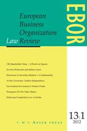European Business Organization Law Review (EBOR) Volume 13 - Issue 1 -