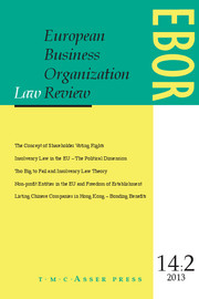 European Business Organization Law Review (EBOR) Volume 14 - Issue 2 -
