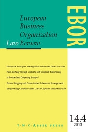 European Business Organization Law Review (EBOR) Volume 14 - Issue 4 -