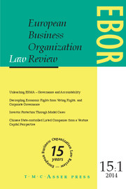 European Business Organization Law Review (EBOR) Volume 15 - Issue 1 -