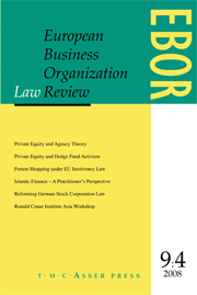 European Business Organization Law Review (EBOR) Volume 9 - Issue 4 -