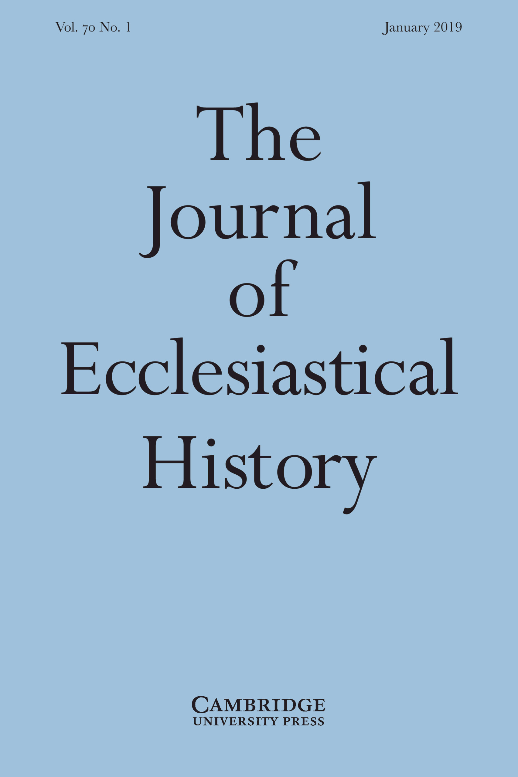 The Journal of Ecclesiastical History: Volume 70 - Issue 1 | Cambridge Core