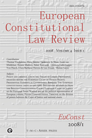 European Constitutional Law Review Volume 4 - Issue 1 -