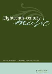 Eighteenth-Century Music Volume 16 - Issue 2 -