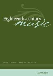 Eighteenth-Century Music Volume 5 - Issue 1 -