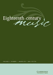 Eighteenth-Century Music Volume 8 - Issue 1 -