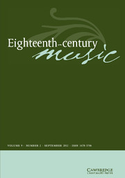 Eighteenth-Century Music Volume 9 - Issue 2 -