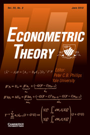 Econometric Theory Volume 29 - Issue 3 -