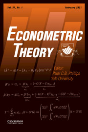 Econometric Theory Volume 37 - Issue 1 -