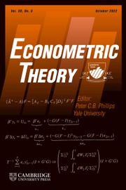 Econometric Theory Volume 38 - Issue 5 -  YALE 2018 CONFERENCE IN HONOR OF PETER C. B. PHILLIPS: PART I