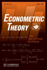 Econometric Theory Volume 39 - Issue 4 -
