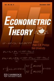 Econometric Theory Volume 39 - Issue 6 -  SPECIAL ISSUE IN HONOR OF BENEDIKT M PÖTSCHER