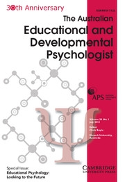 The Educational and Developmental Psychologist Volume 30 - Issue 1 -  Educational Psychology: Looking to the Future