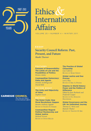 Ethics & International Affairs Volume 25 - Issue 4 -