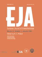 European Journal of Anaesthesiology Volume 22 - Issue 1 -